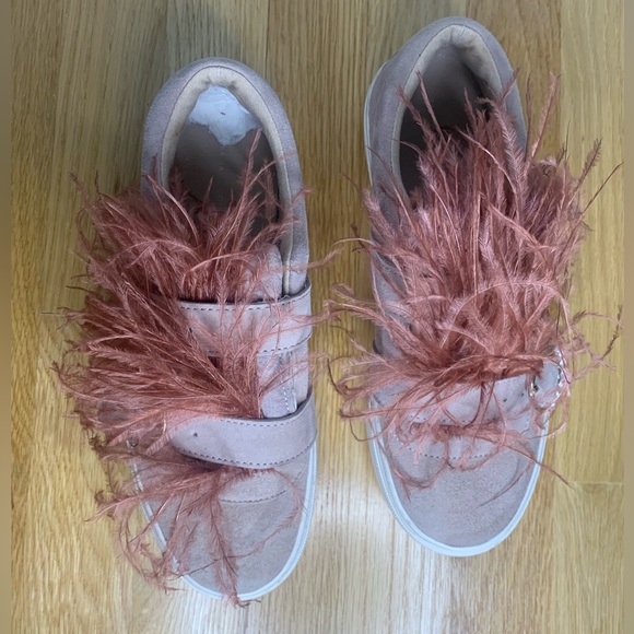 Zara Feathers Velvet Pink Shoes - Picture 6 of 12